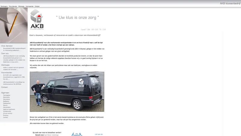 Website van AKBKlussenBedrijf