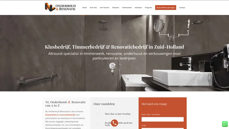 Website van Allround Klusbedrijf NL Onderhoud & Renovatie