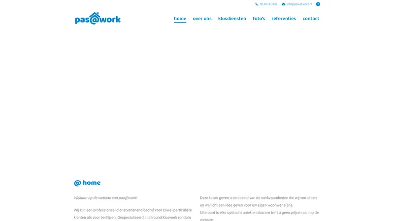 Website van Allround klusbedrijf pas@work