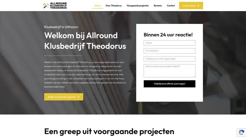 Website van Allround klusbedrijf Theodorus
