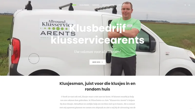 Website van Allround klusservice Arents