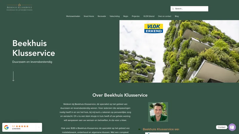 Website van Beekhuis Klusservice