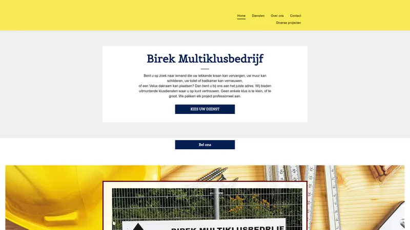 Website van Birek Multiklusbedrijf