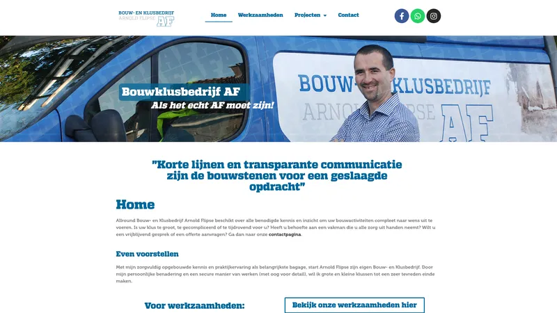 Website van Bouw- en Klusbedrijf AF