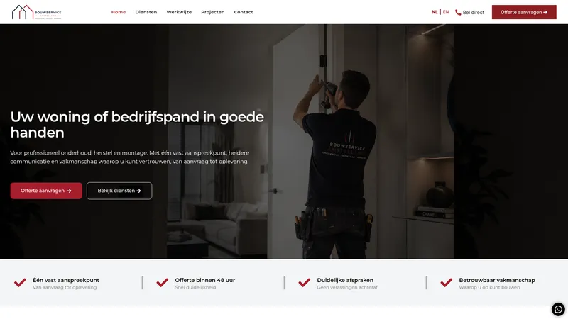 Website van Bouwservice Amstelland