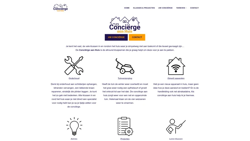 Website van Conciërge aan Huis