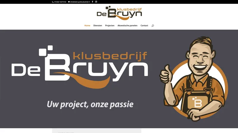 Website van De Bruyn Klusbedrijf