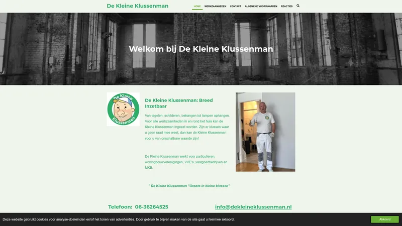 Website van De Kleine Klussenman