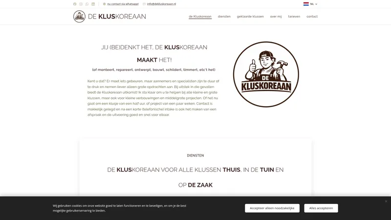 Website van De Kluskoreaan