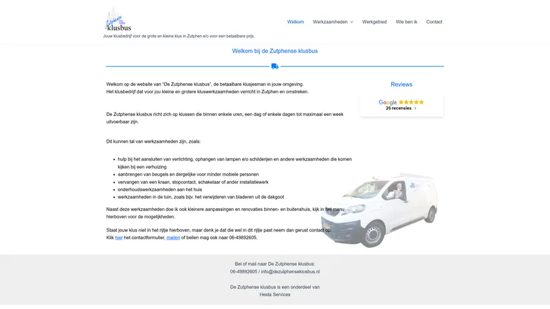 Website van De Zutphense klusbus
