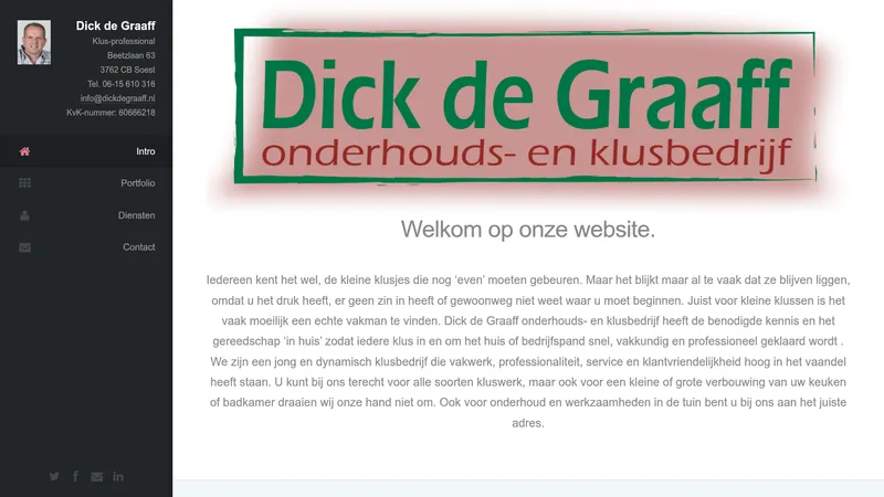 Website van Dick de Graaff onderhouds- en klusbedrijf
