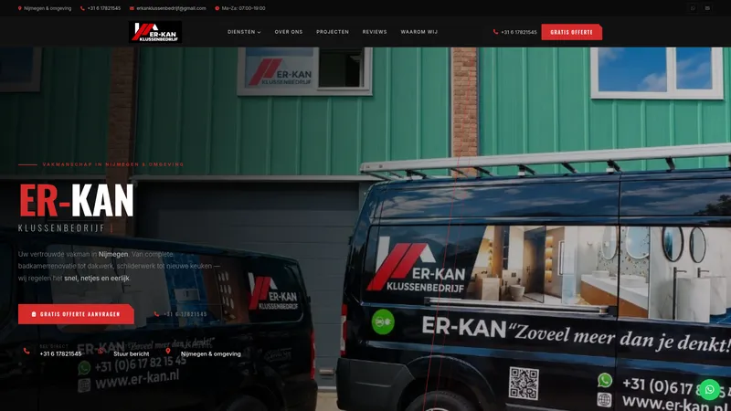 Website van Erkan Klussenbedrijf | Aannemer Nijmegen🛠