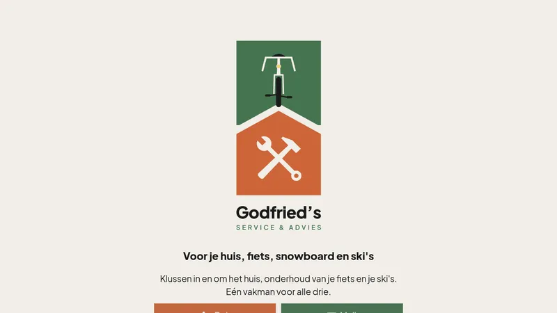 Website van Godfried's Service & Advies
