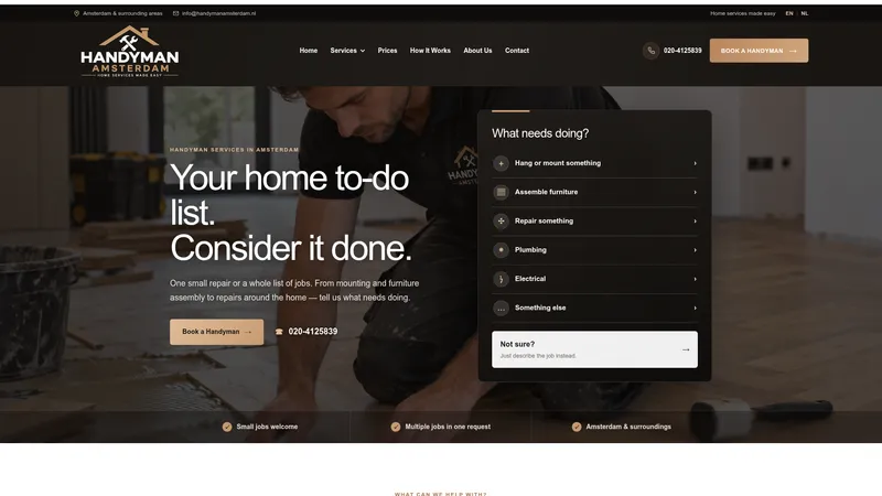 Website van Handyman Amsterdam