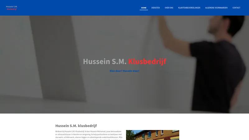 Website van Hussein S.M. Klusbedrijf