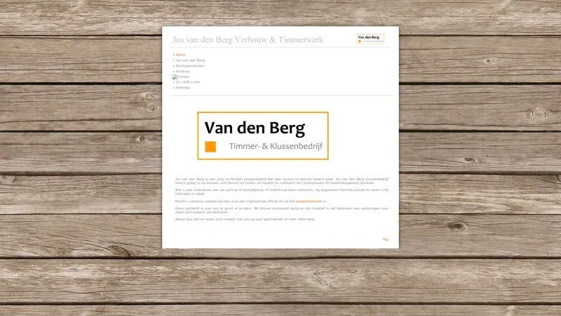 Website van Jos van den Berg Klussenbedrijf