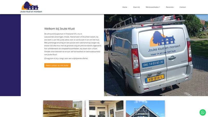 Website van Jouke klust en monteert