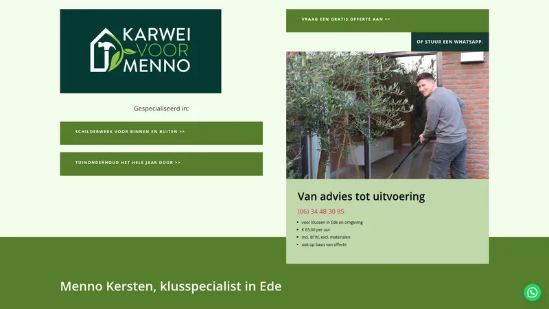 Website van Karwei voor Menno