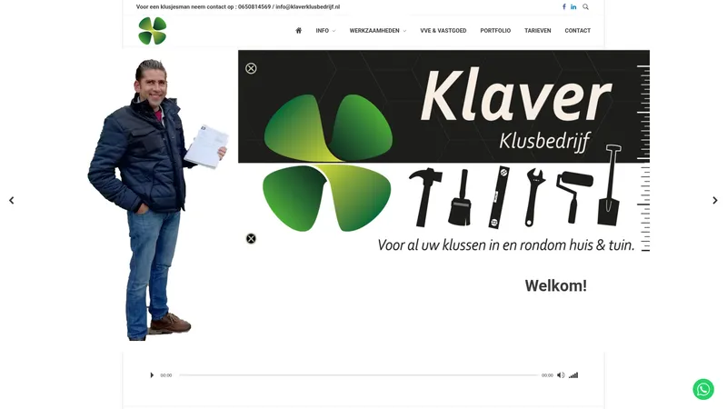 Website van Klaver Klusbedrijf