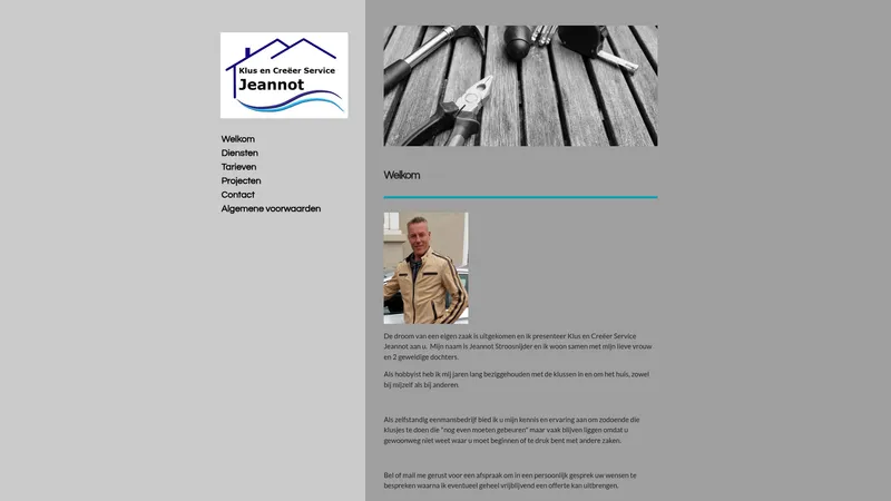 Website van Klus en Creëer Service Jeannot