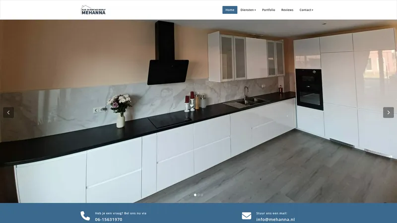 Website van Klus-en montagebedrijf Mehanna