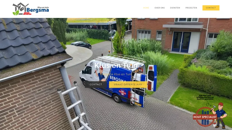 Website van Klus & Tuin Bergsma | Houtrot Specialist