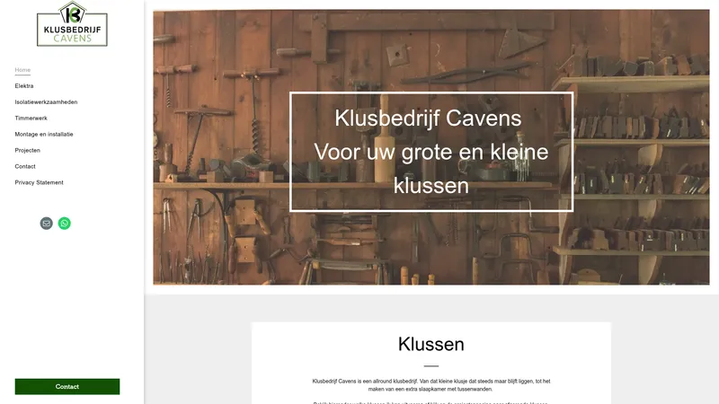 Website van Klusbedrijf Cavens