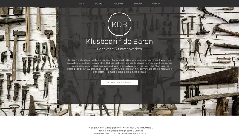 Website van Klusbedrijf de Baron