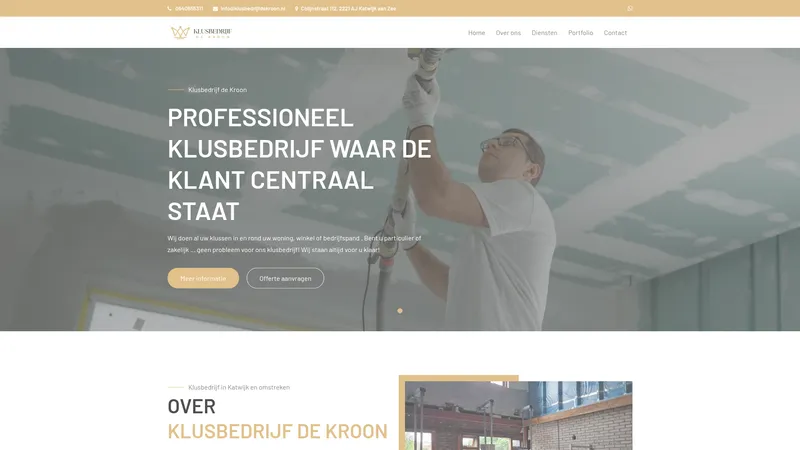 Website van klusbedrijf de kroon