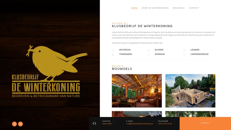 Website van Klusbedrijf de Winterkoning
