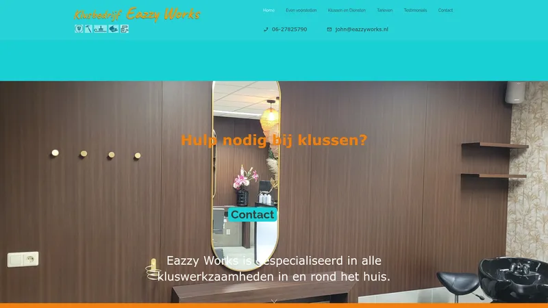 Website van Klusbedrijf Eazzy Works