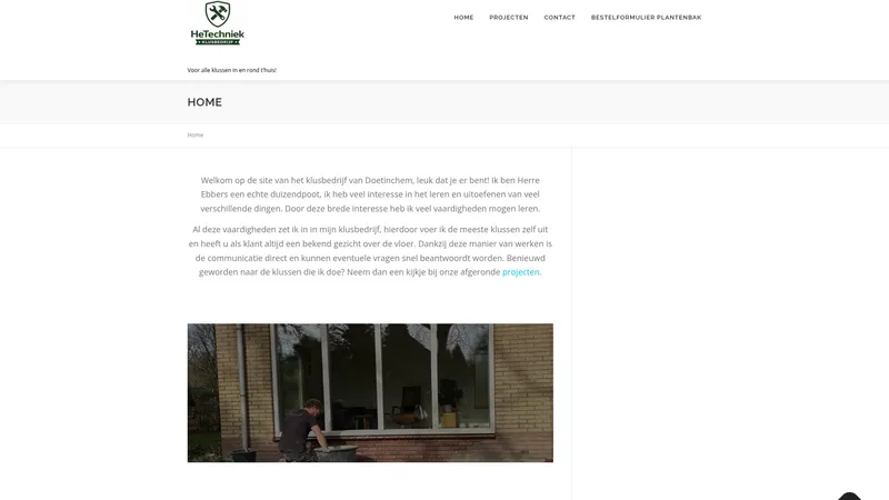 Website van Klusbedrijf Ebbers