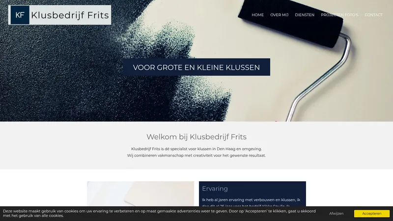 Website van Klusbedrijf Frits