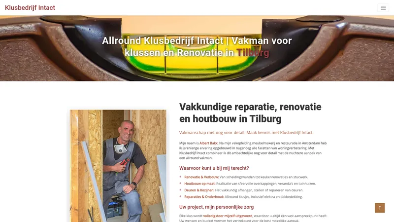 Website van Klusbedrijf Intact