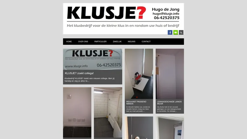 Website van Klusbedrijf KLUSJE?