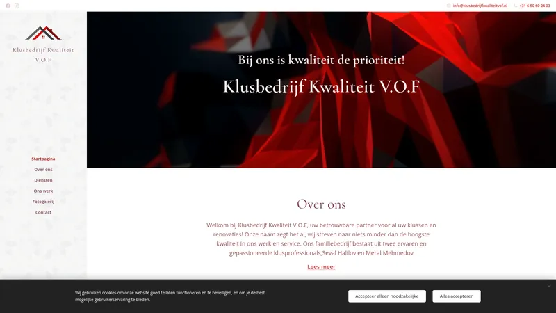 Website van Klusbedrijf Kwaliteit V.O.F🛠