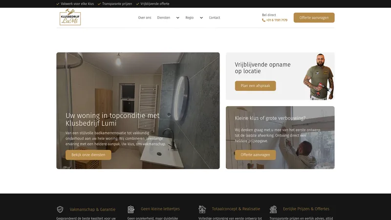 Website van Klusbedrijf LuMi🛠