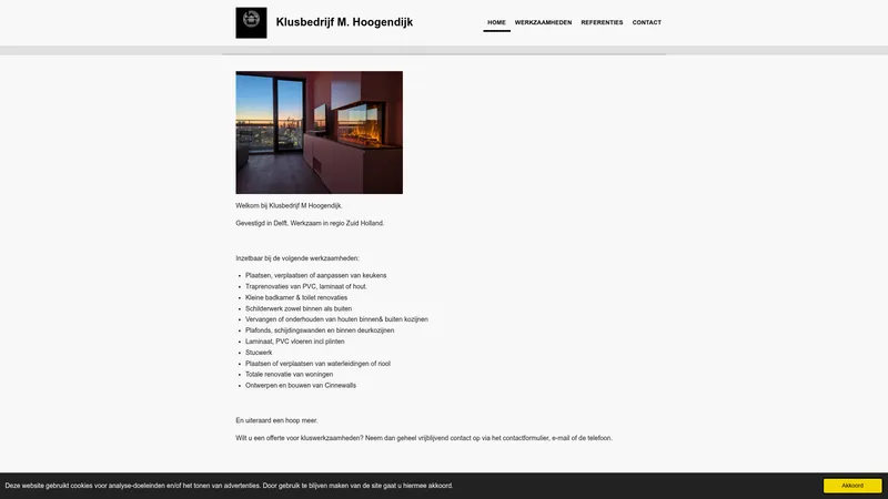 Website van Klusbedrijf M. Hoogendijk