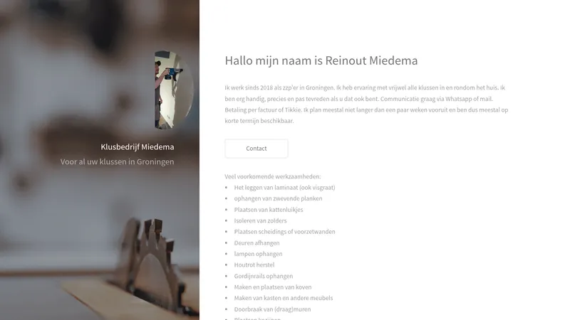 Website van Klusbedrijf Miedema