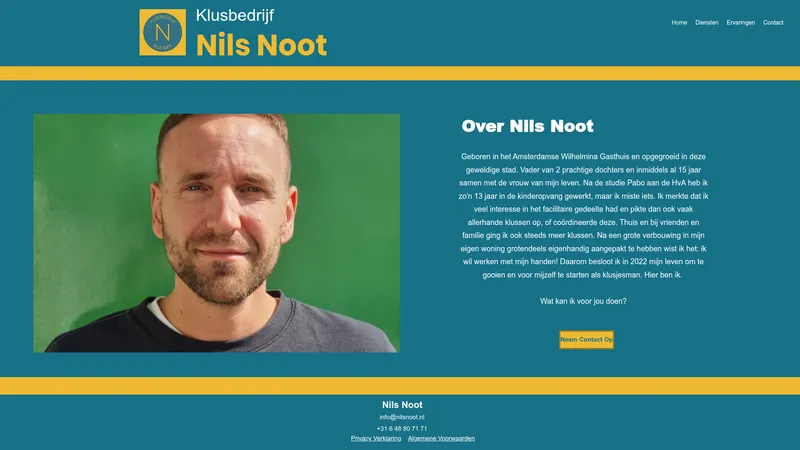 Website van Klusbedrijf Nils Noot