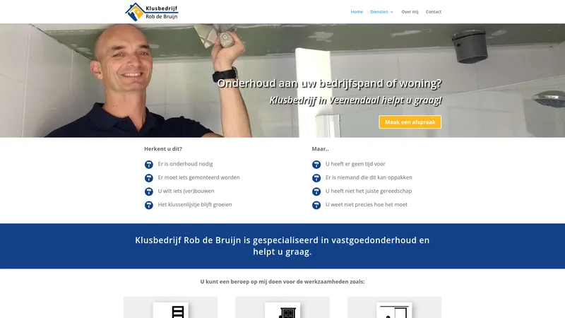 Website van Klusbedrijf Rob de Bruijn