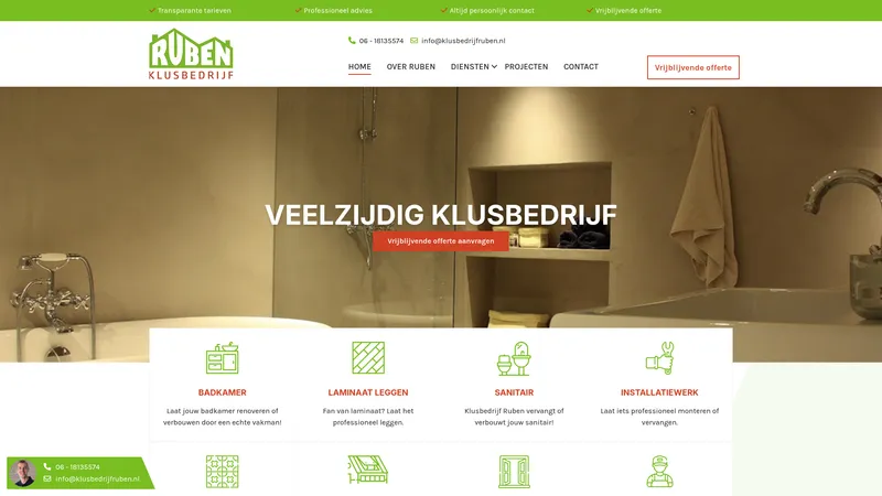 Website van Klusbedrijf Ruben🛠
