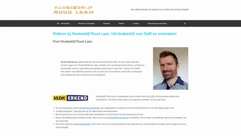 Website van Klusbedrijf Ruud Laan