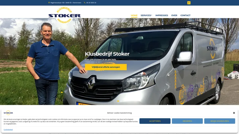 Website van Klusbedrijf Stoker