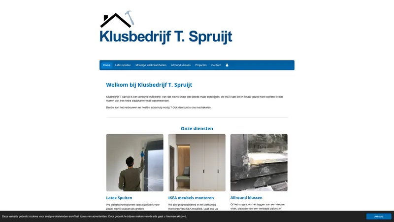 Website van Klusbedrijf T.Spruijt
