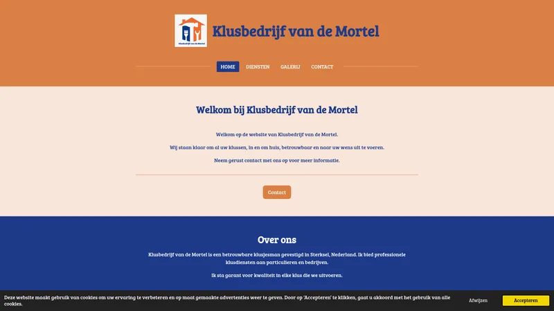 Website van Klusbedrijf van de Mortel