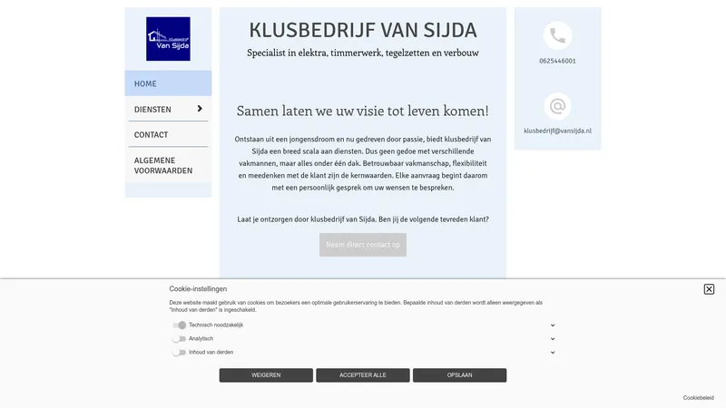Website van Klusbedrijf Van Sijda🛠