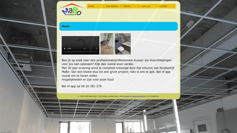 Website van KlusBedrijfMaBo