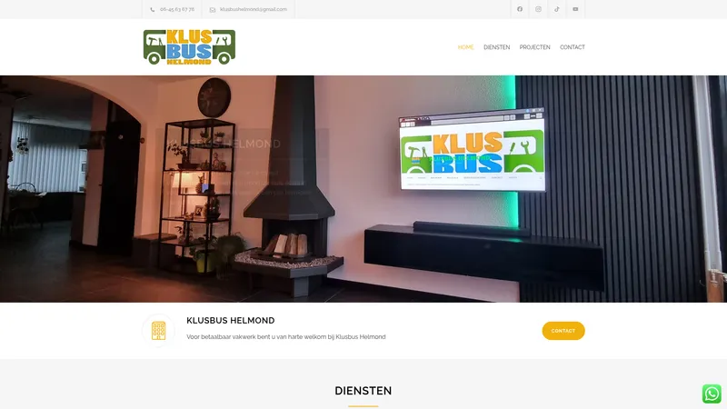 Website van Klusbus Helmond