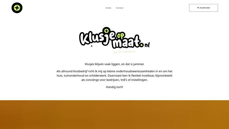 Website van Klusje op maat